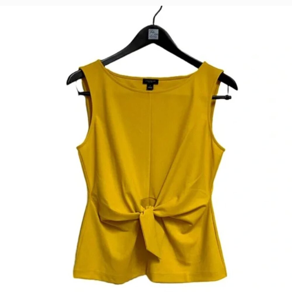 NWOT Ann Taylor Factory Sleeveless Gold Tie Top Size Small